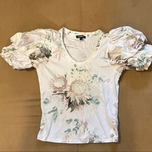 Express Floral Puff Sleeve Tee